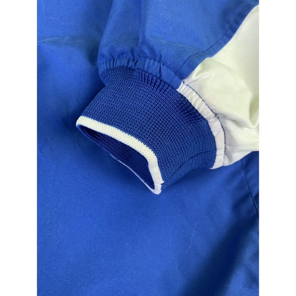 Badger Sport Pullover Windbreaker Lined Jacket Sz M Blue White Rugby Golf - Picture 5 of 10